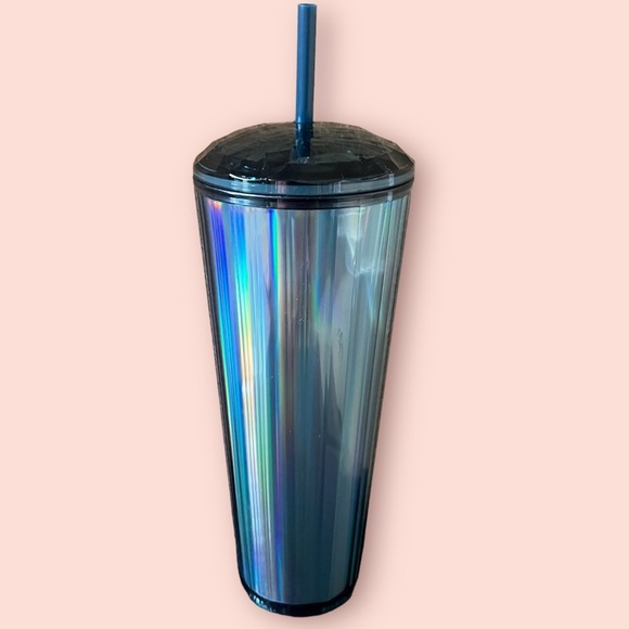 NWT Starbucks ocean kaleidoscope cold drink tumbler lid straw venti 24 oz - Picture 3 of 5